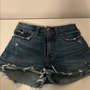 Abercrombie & Fitch Blue High Waist Denim Shorts